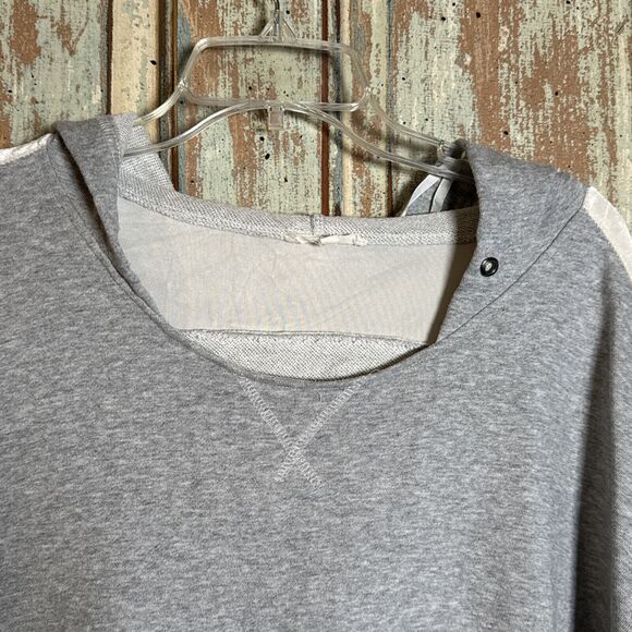 Easel Gray Long Sleeve Women’s Large Hoodie Tunic Sweatshirt Velour Colorblock - Picture 4 of 13